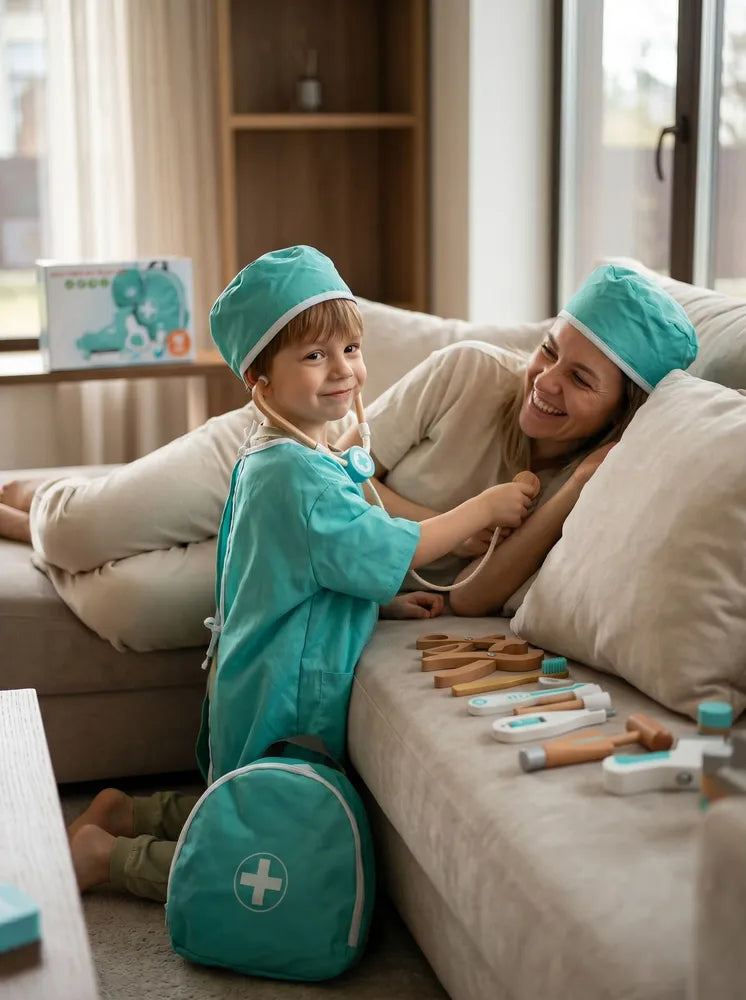 Children’s wooden doctor playset