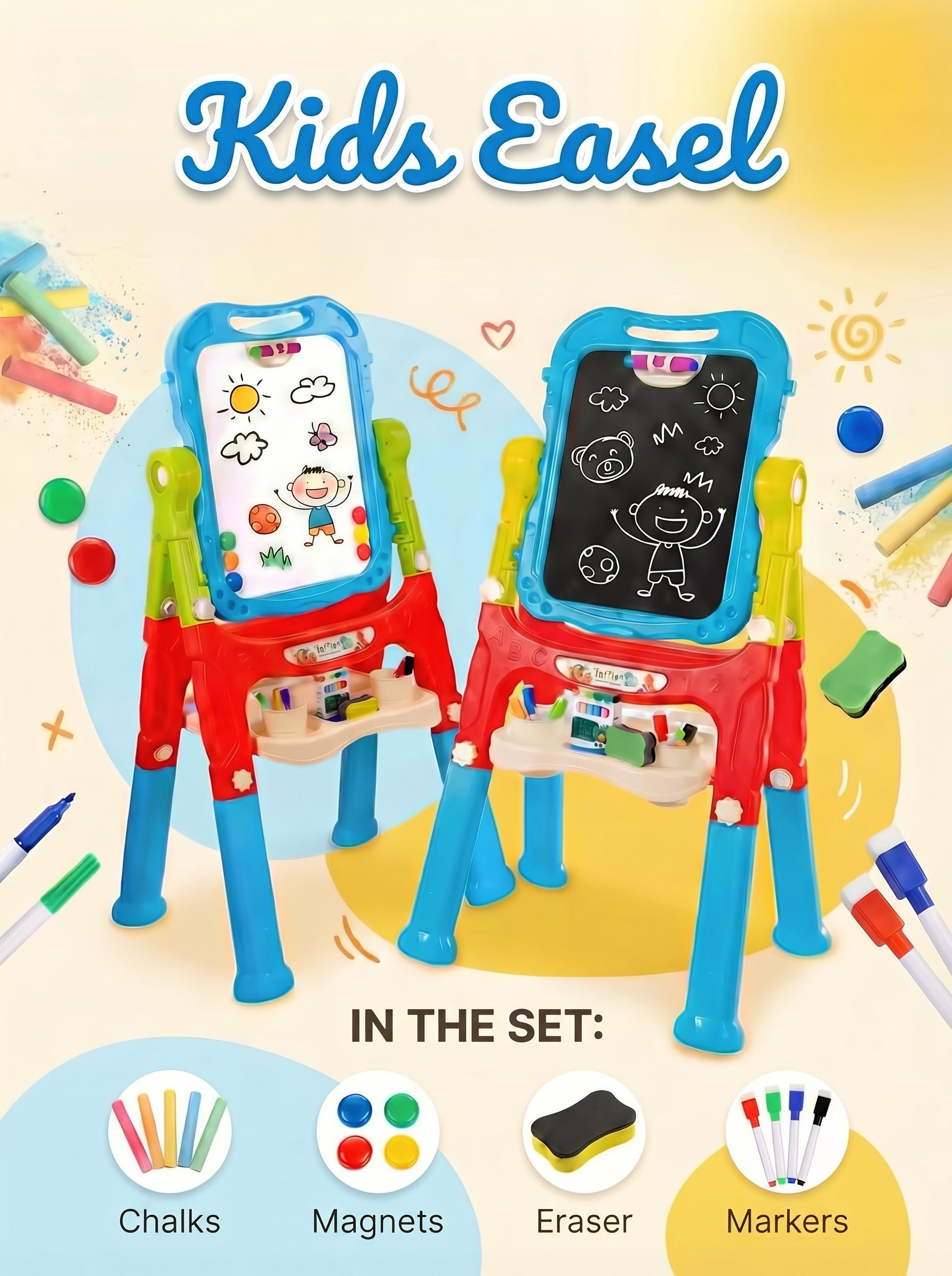 Double-sided children's easel