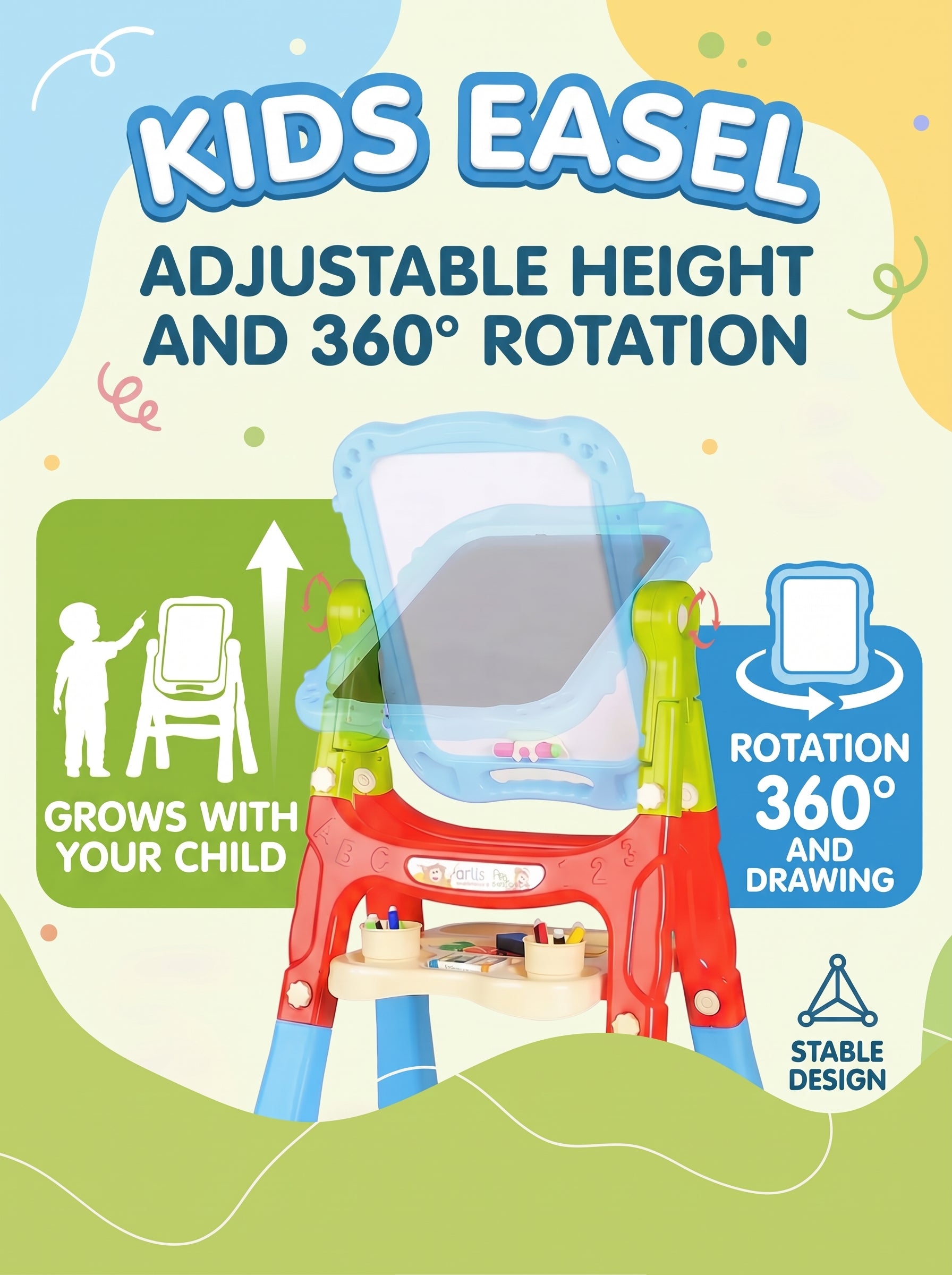 Double-sided children's easel