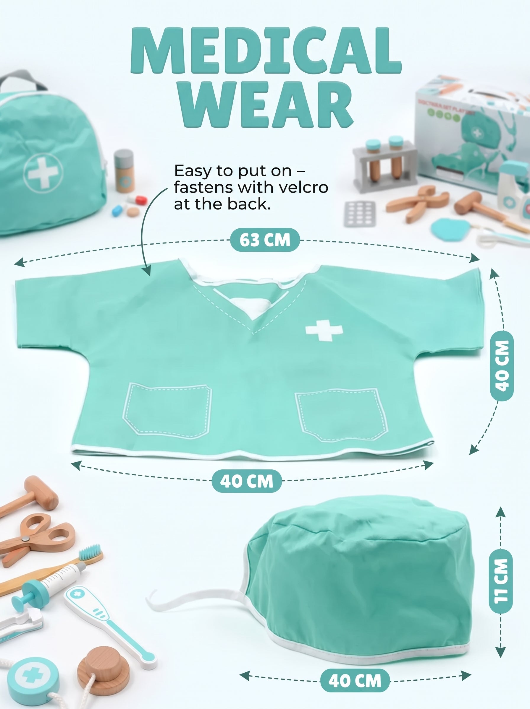 Children’s wooden doctor playset