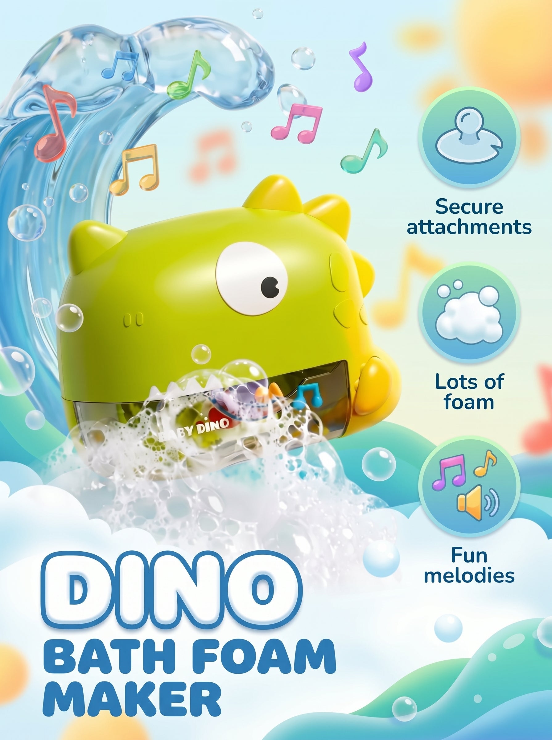 Dinosaur-themed bubble maker for kids