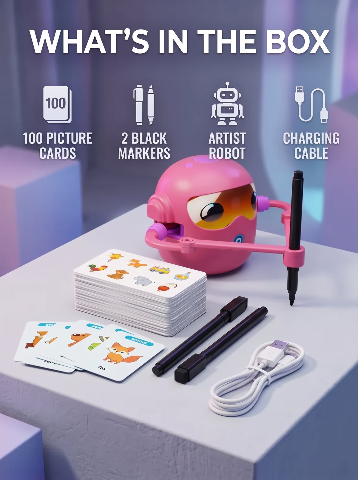 Interactive robot artist with cards