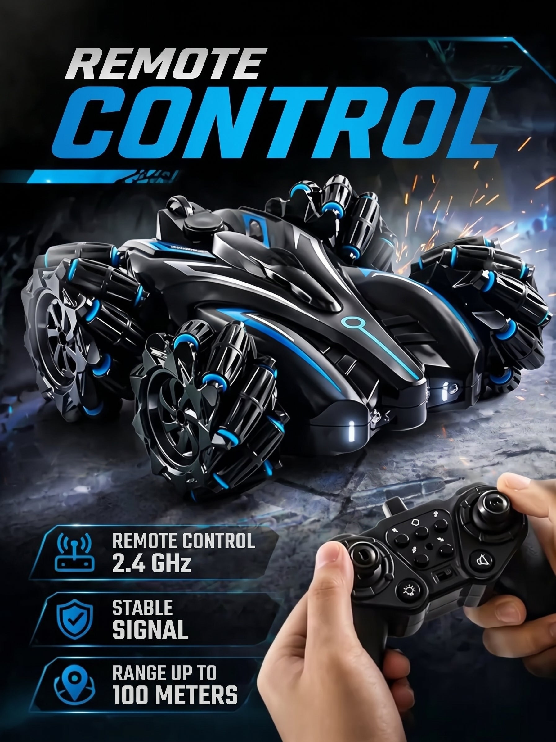 Radio-controlled stunt car