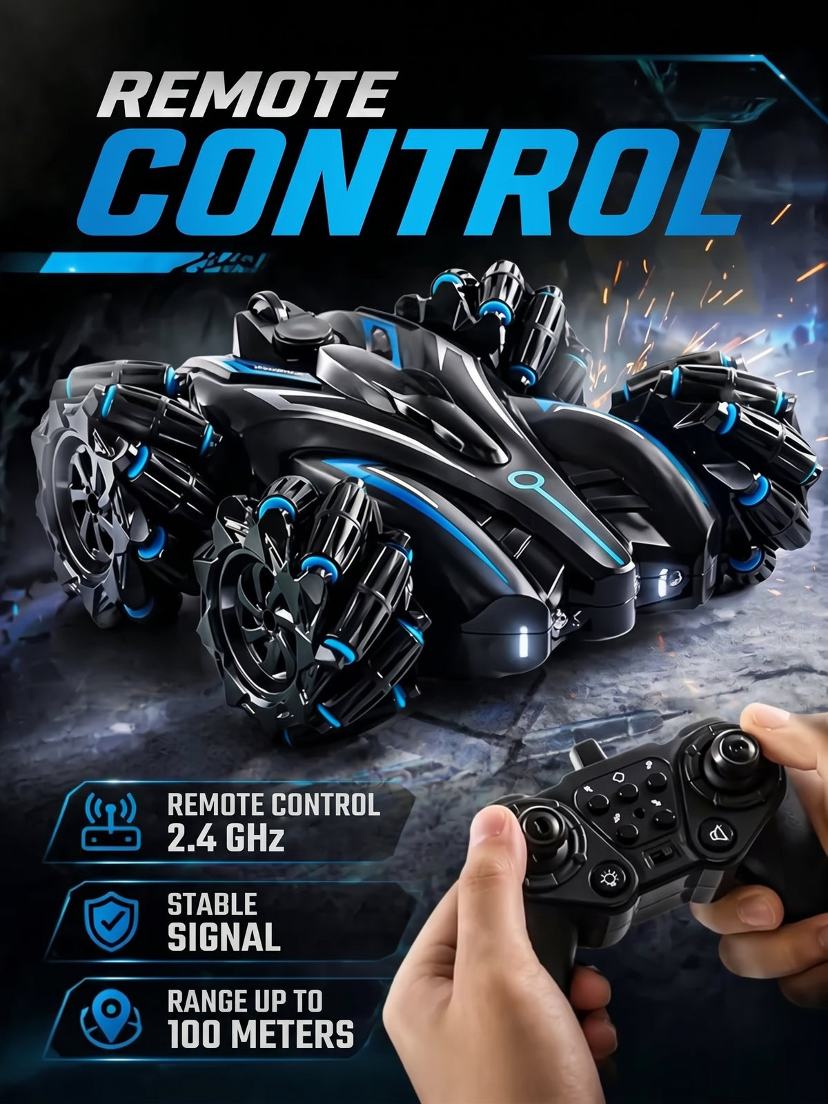 Radio-controlled stunt car