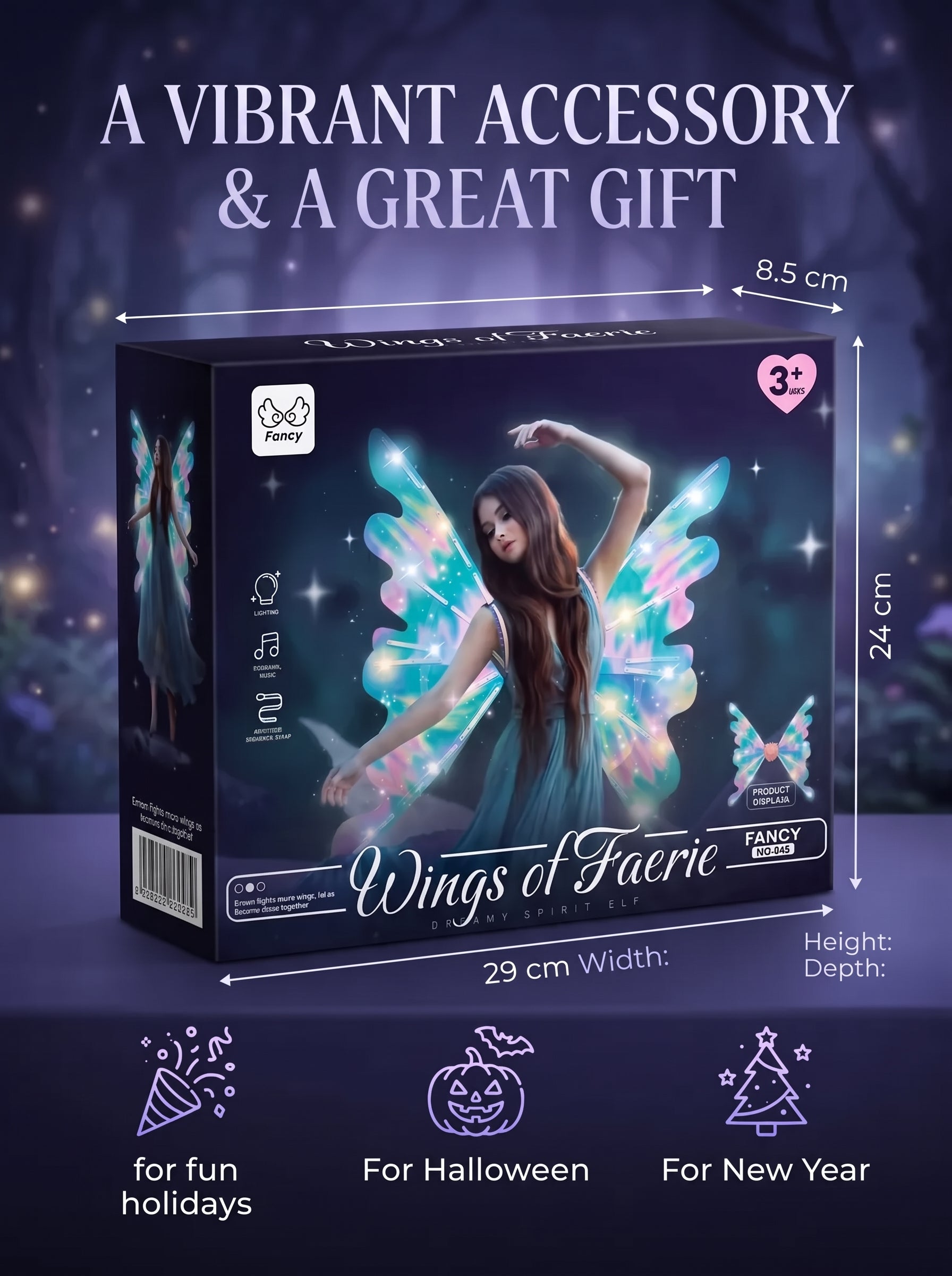 Light-up toy fairy wings