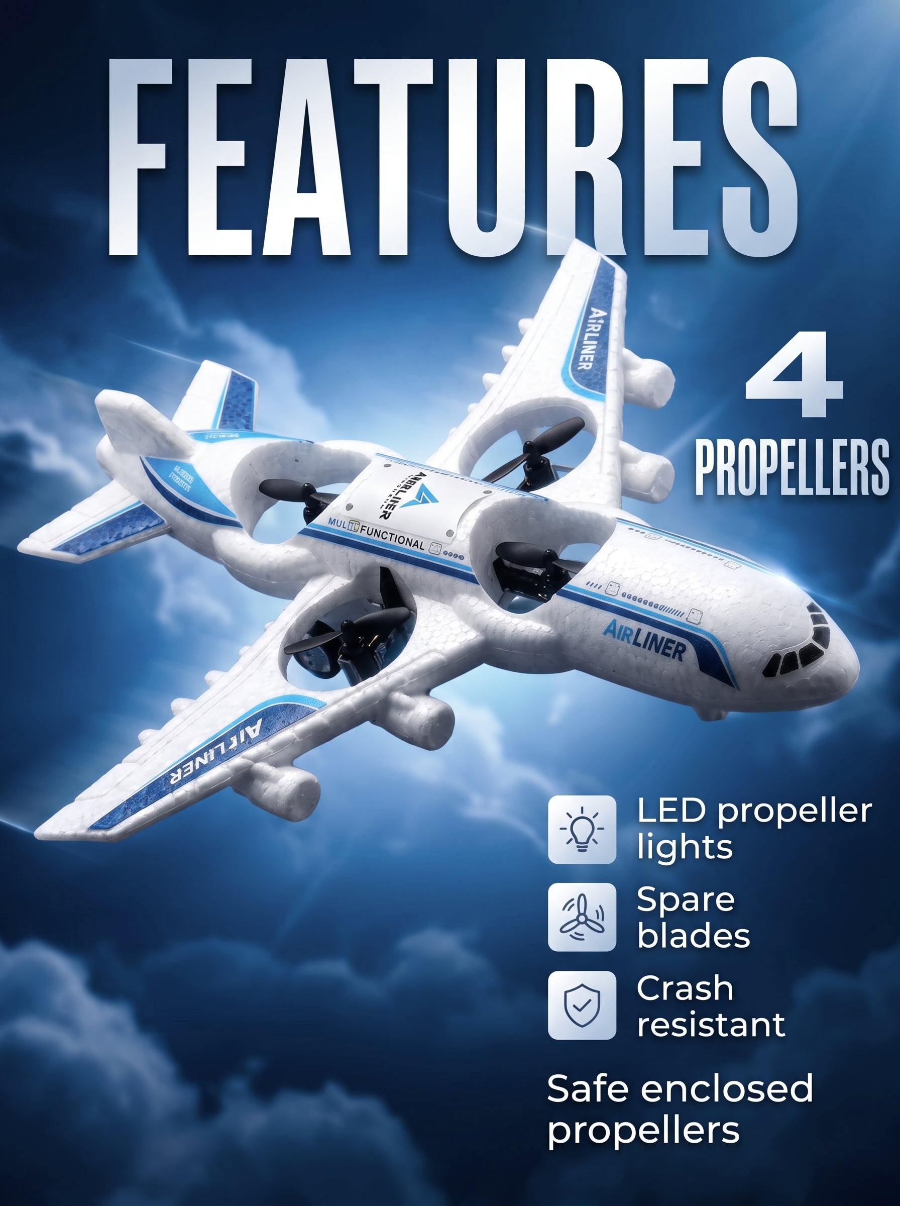 Radio-controlled toy airplane