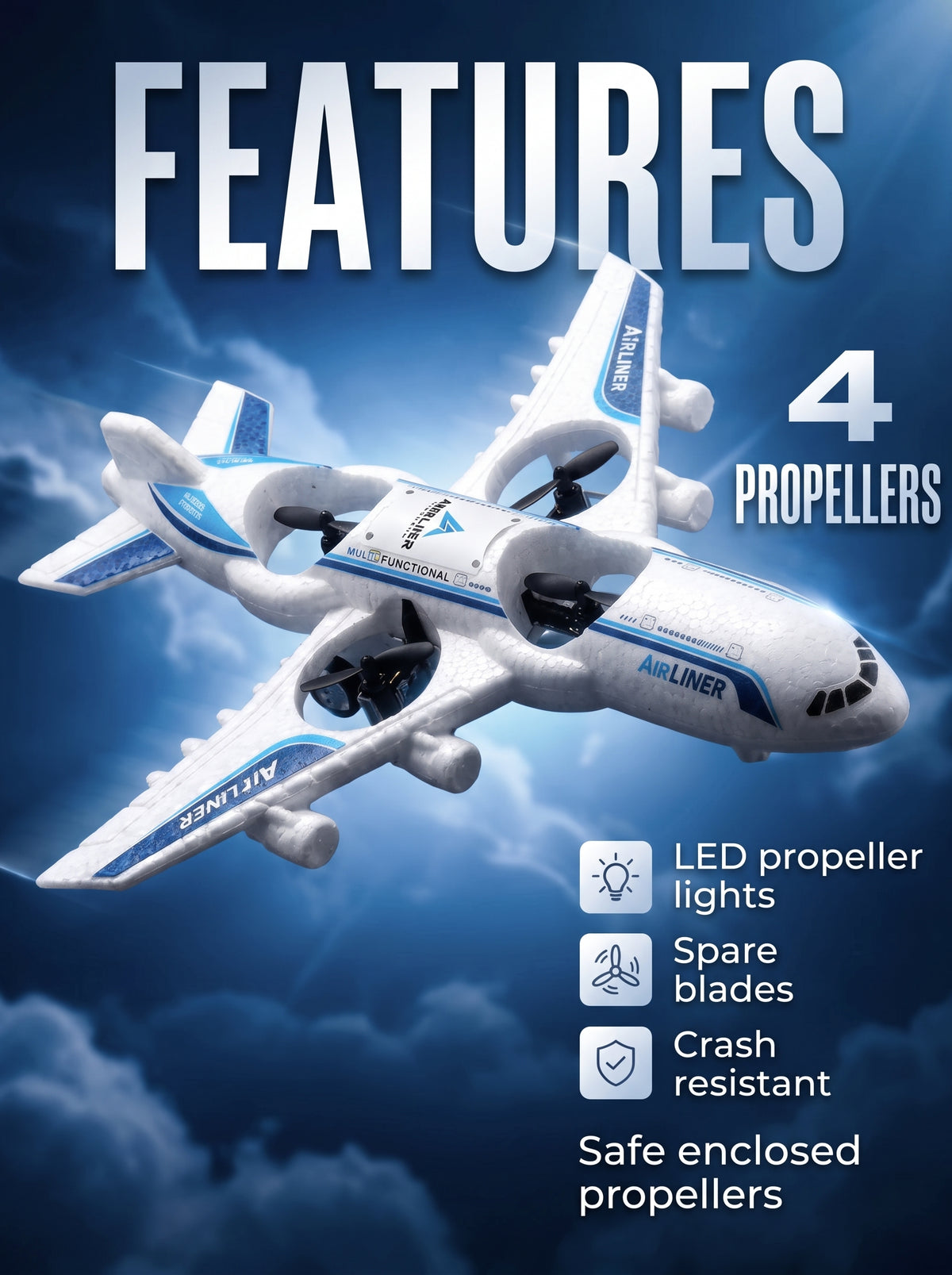 Radio-controlled toy airplane