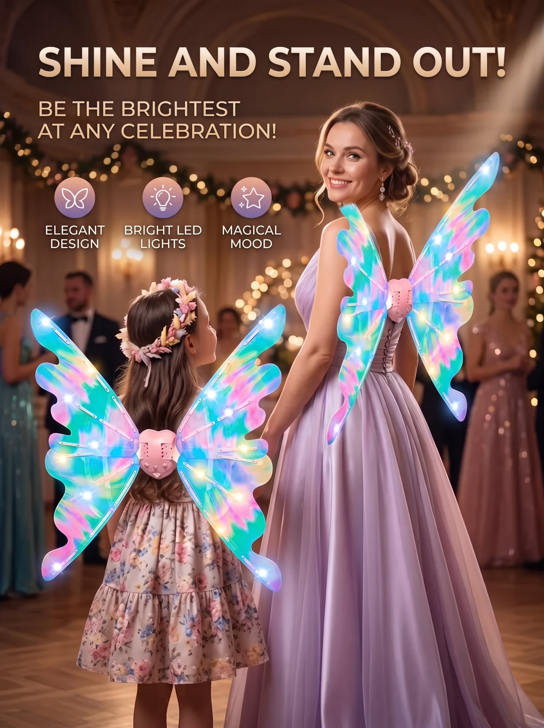 Light-up toy fairy wings