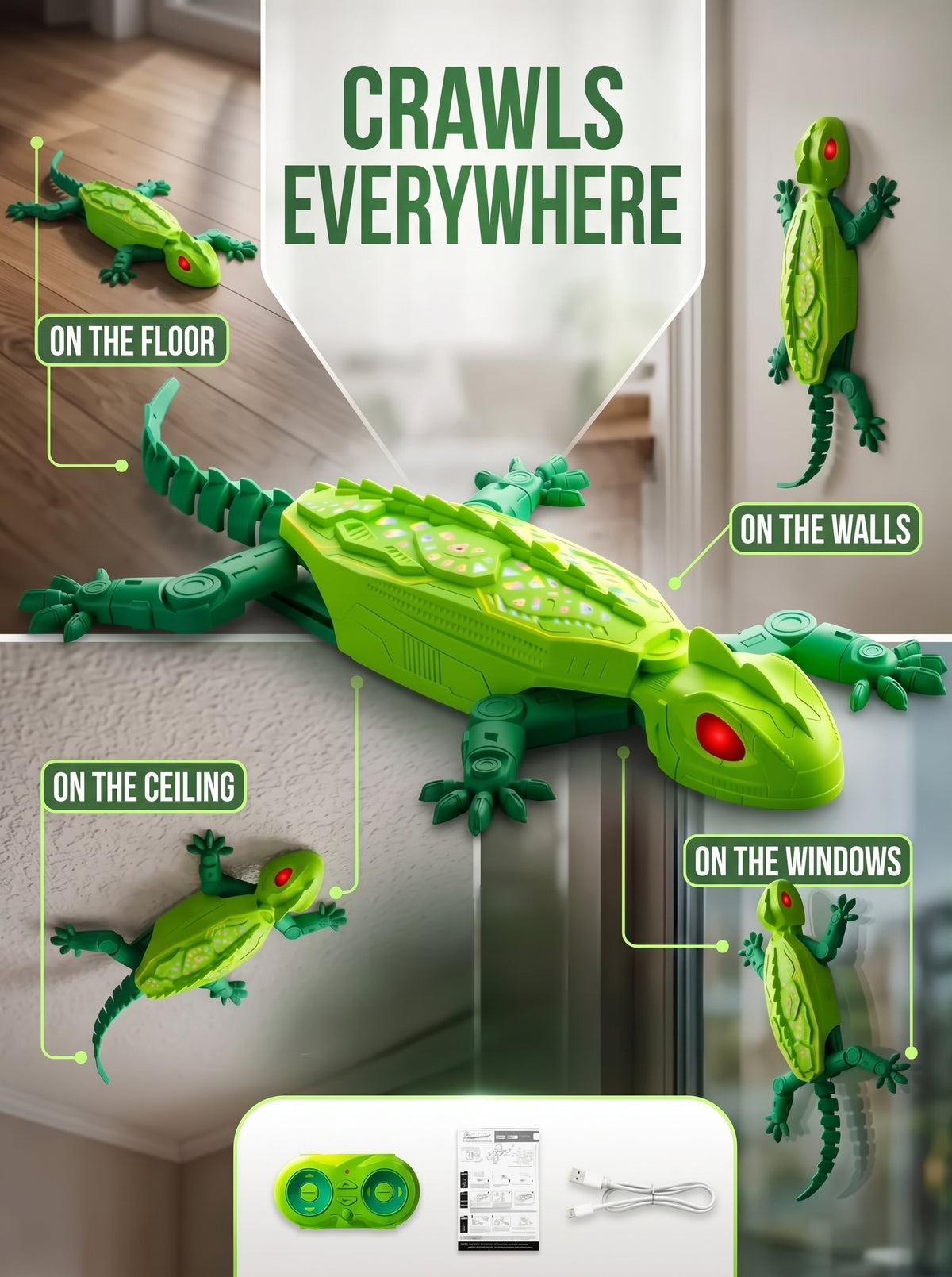 Interactive radio-controlled lizard