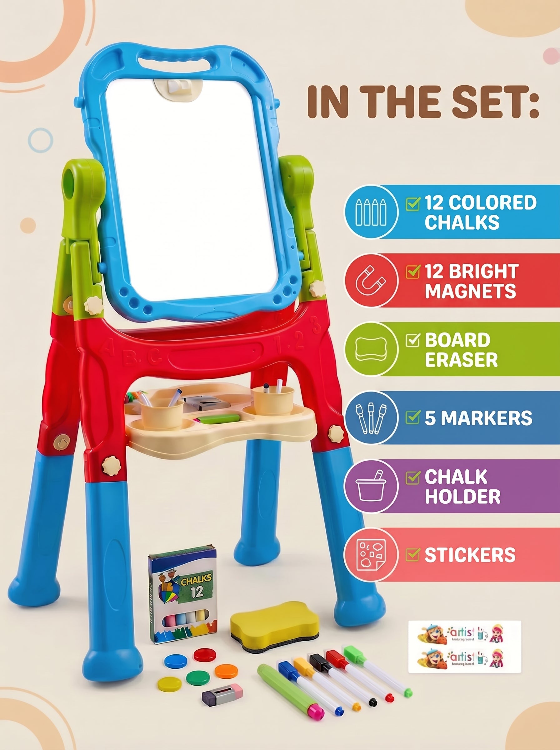 Double-sided children's easel