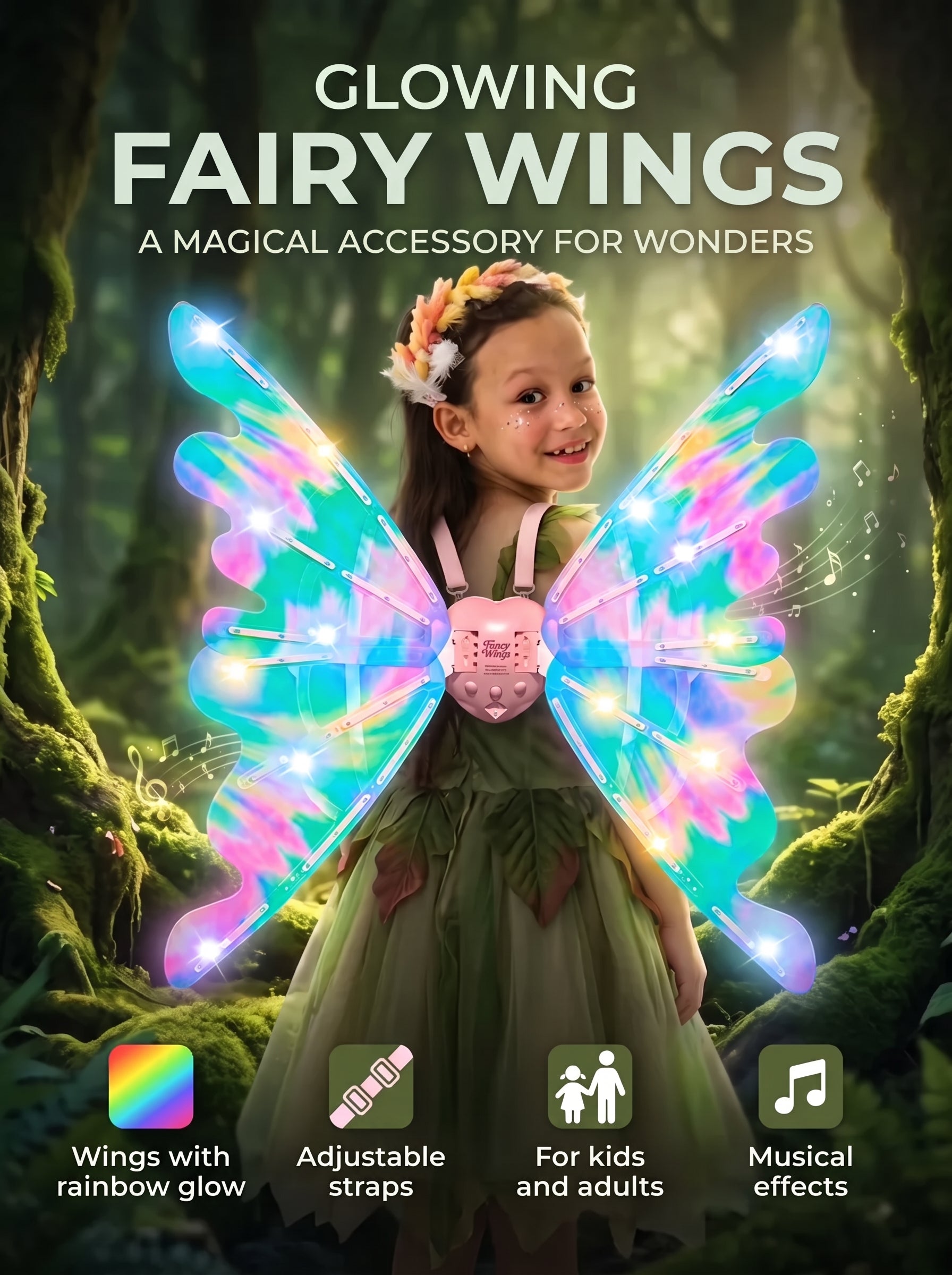 Light-up toy fairy wings