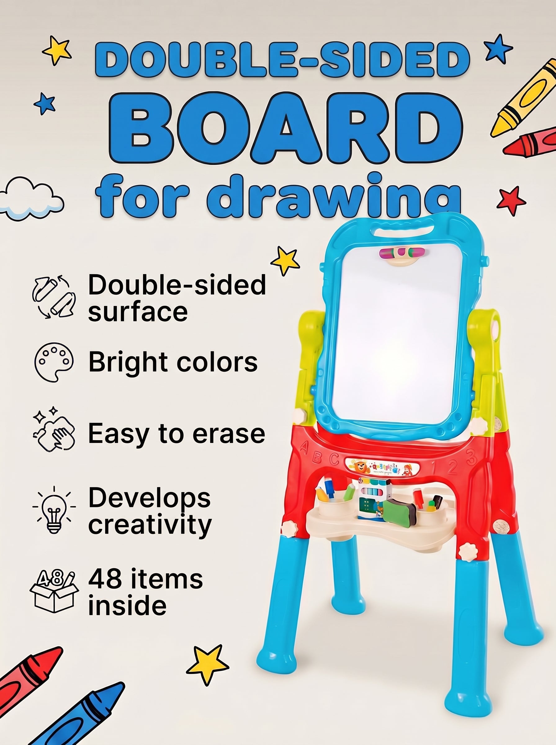 Double-sided children's easel