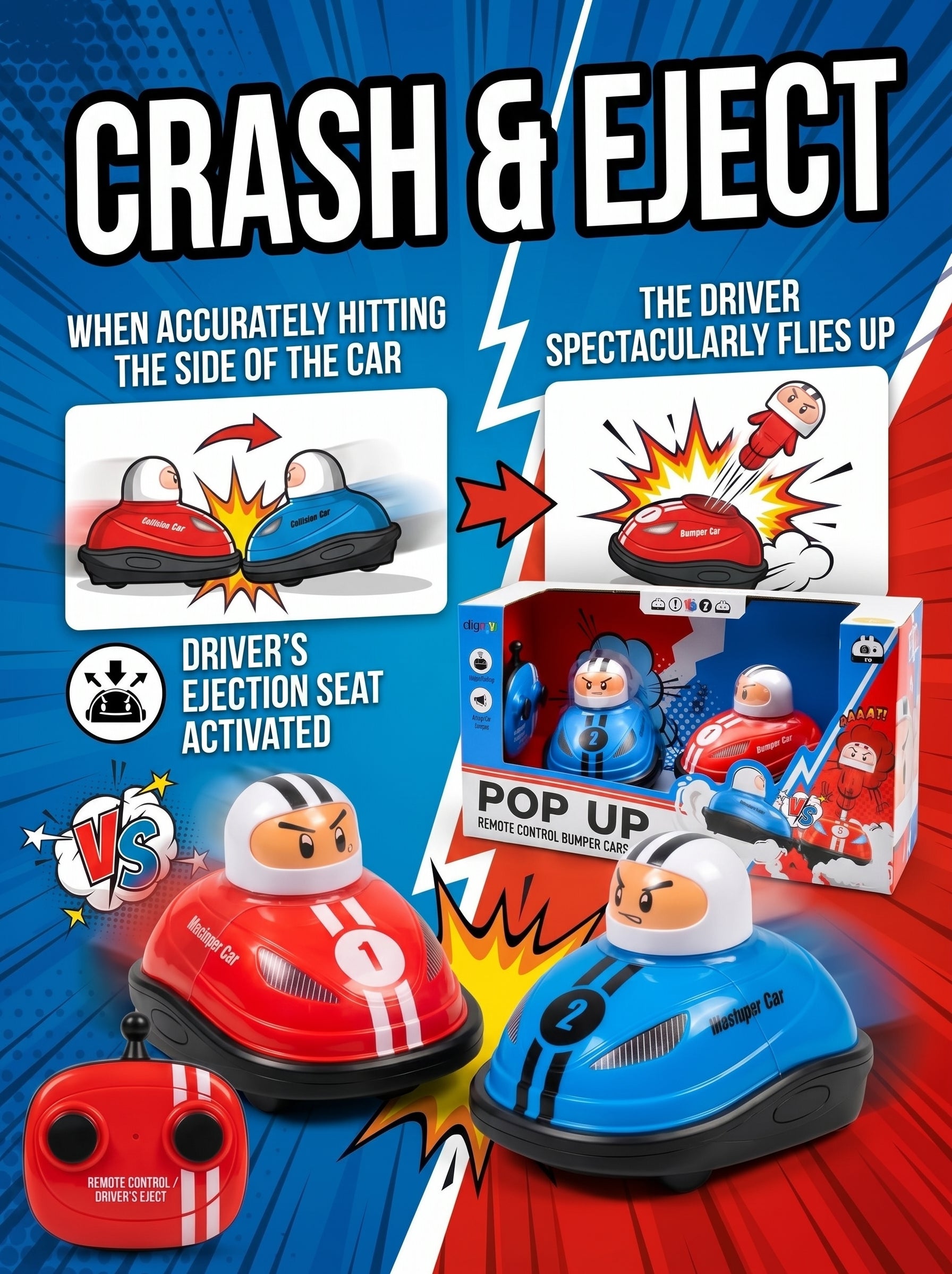 RC Bumper Cars with Ejecting Drivers