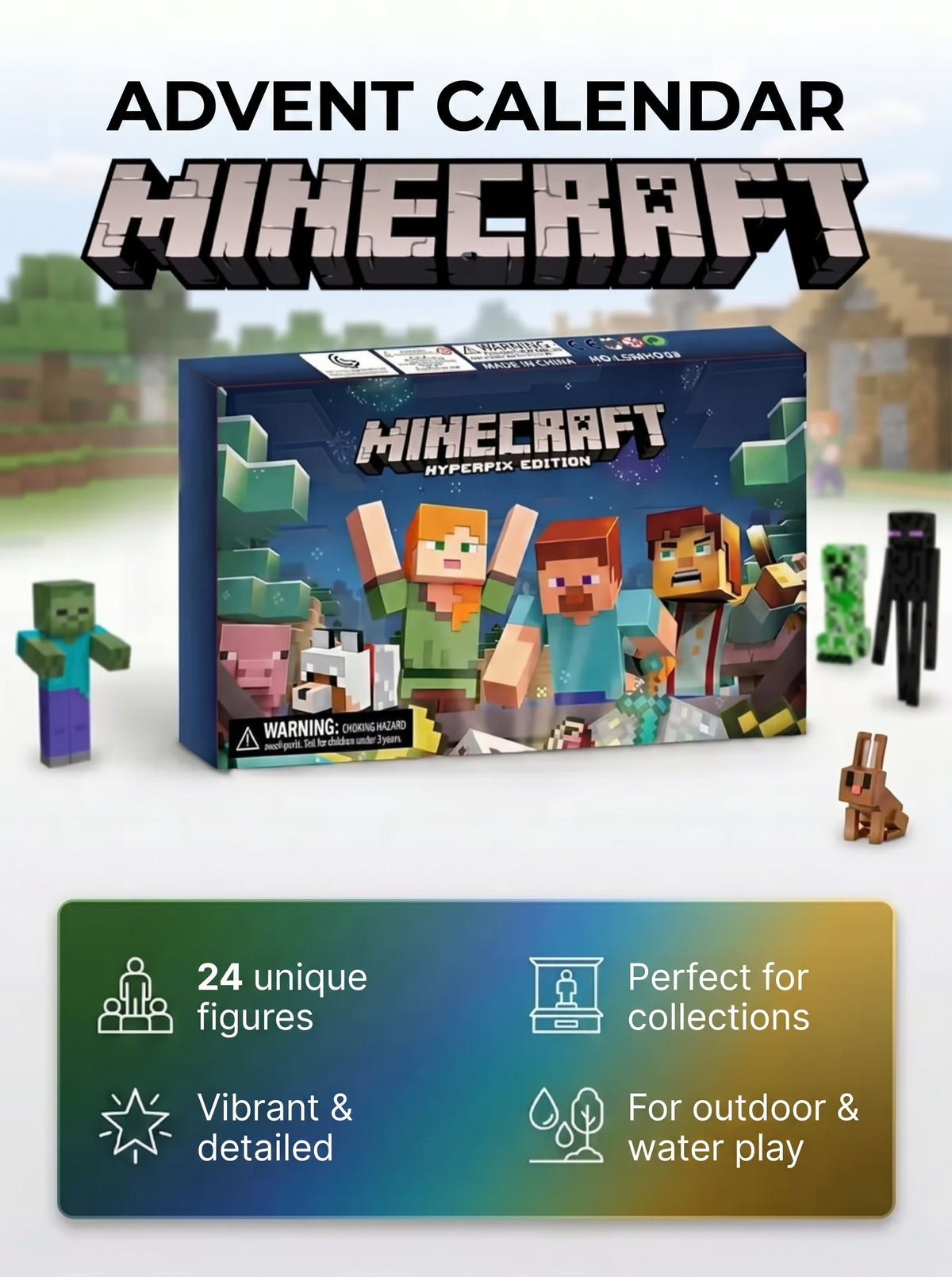 Advent calendar for kids with toys from the Minecraft series