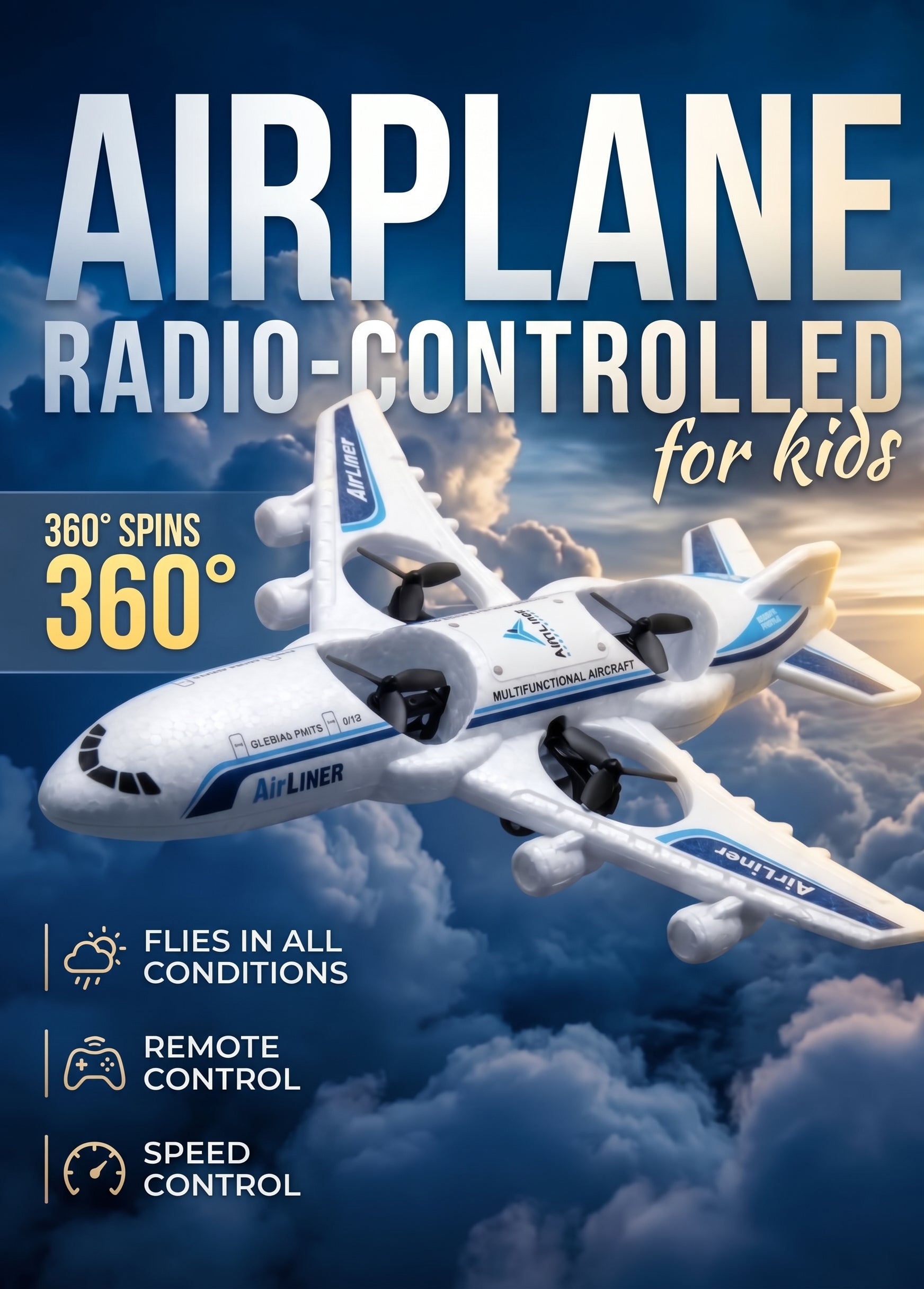Radio-controlled toy airplane