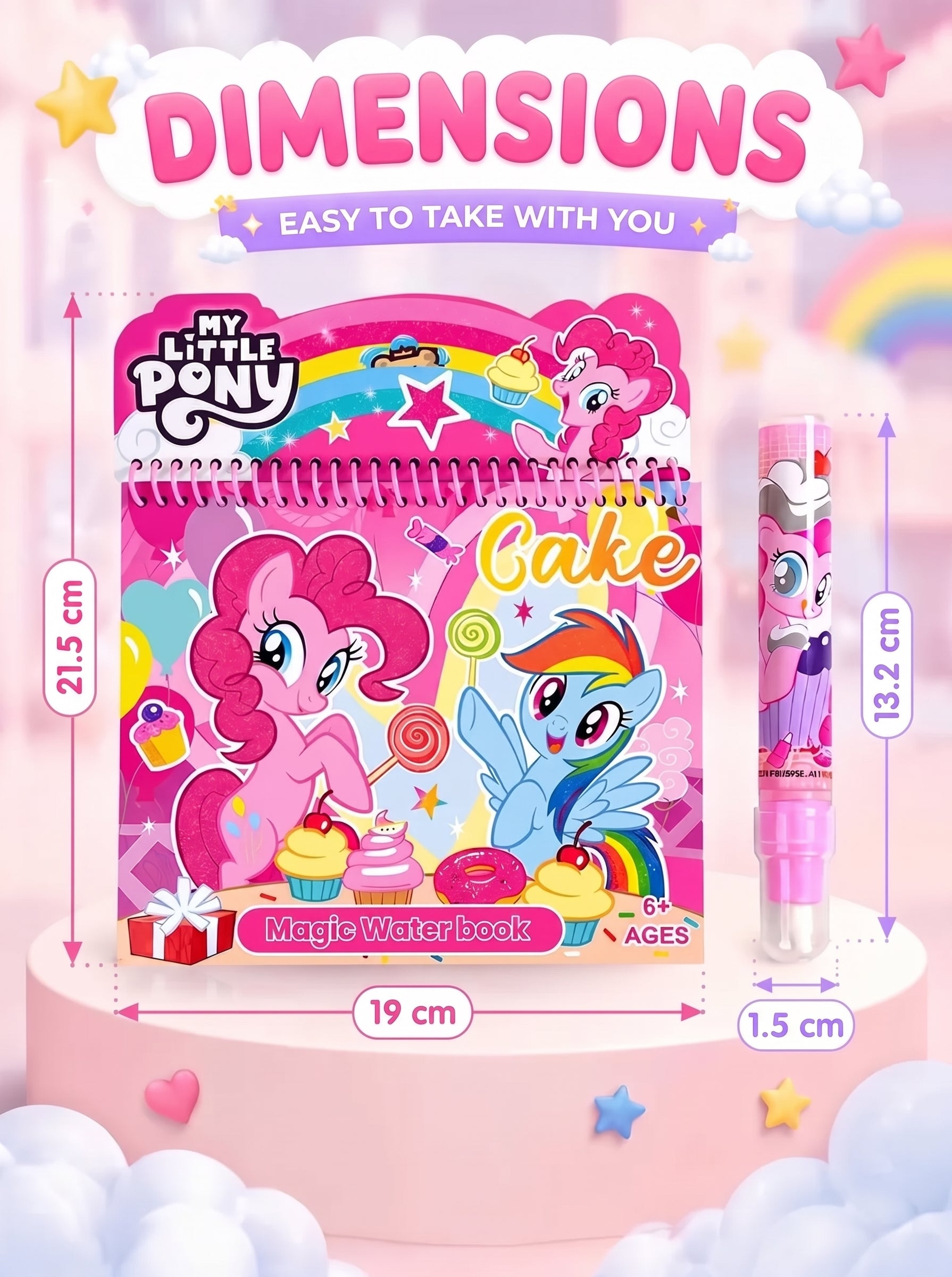Water coloring book for kids Pony