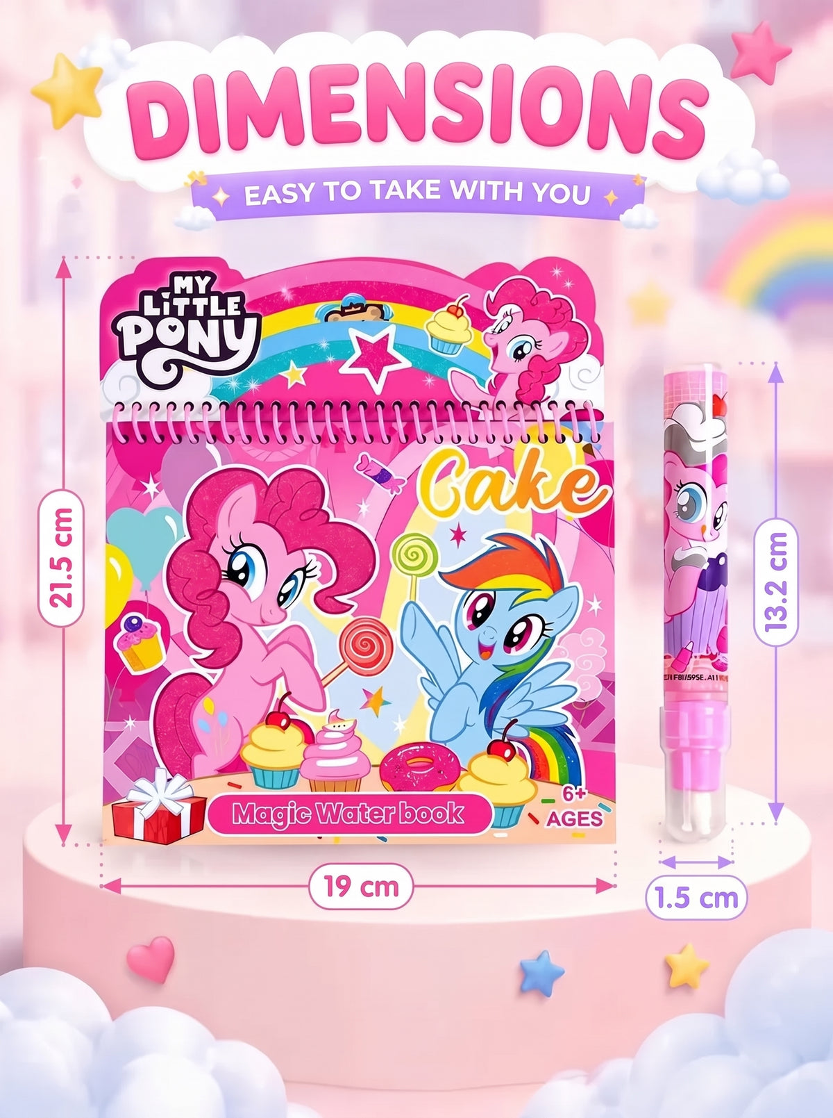 Water coloring book for kids Pony