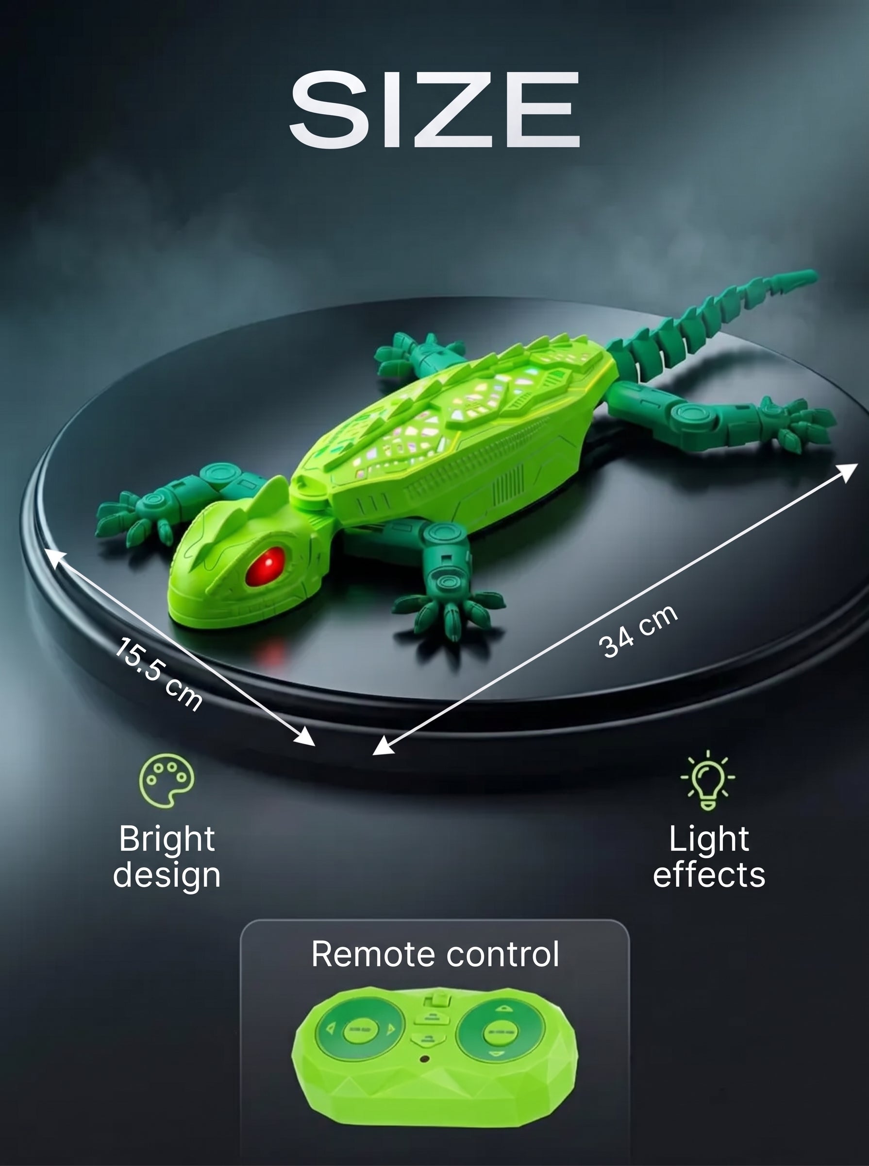 Interactive radio-controlled lizard