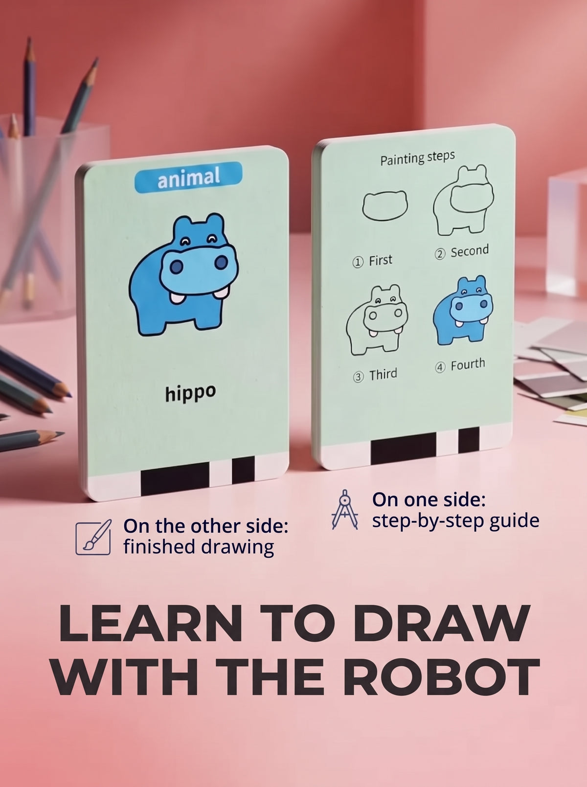 Interactive robot artist with cards